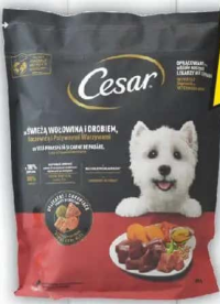Cesar Hrană uscată pentru câini, cu vită și pasăre/pui și somon, 800g