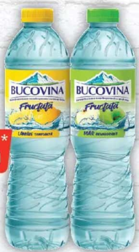 Bucovina Apă fructată cu lămâie / Băutură răcoritoare necarbogazoasă cu suc de mere 1.5L