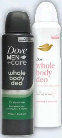 Dove / Dove Men Whole Body Deodorant spray / stick / cremă, diverse sortimente, 50ml/75ml/150ml