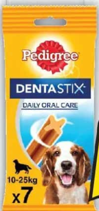Pedigree Dentastix Hrană complementară pentru câini, 10-25 kg, 7 batoane, 180g