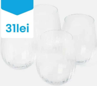 Set 4 pahare din sticlă striată