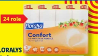 FLORALYS Hârtie igienică 3 straturi parfum piersică cantitate XXL 24 role x 154 foi