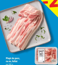 Piept de porc, cu os, feliat 100 g
