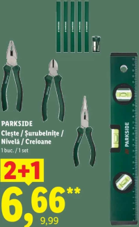 PARKSIDE Clește / Șurubelnițe / Nivelă / Creioane 1 buc. / 1 set