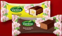 VARENA Baton brânză de vaci cu glazură de nuci / zmeură galbenă 40 g