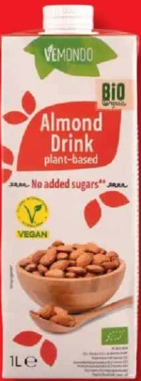 Vemondo Băutură vegană bio neîndulcită pe bază de migdale 1 L