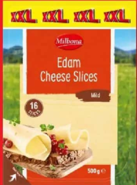 MILBONA Brânză Edam felii 500 g