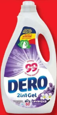 Dero 2 în 1 Detergent lichid levănțică și iasomie 3 L