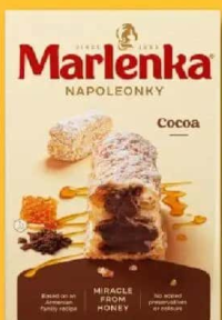 MARLENKA Prăjitură Napoleon din aluat foitaj cu miere și cacao 300 g