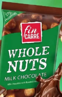 FIN CARRÉ Ciocolată cu lapte cu alune întregi 100 g