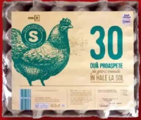 Ouă S COD 2 de la găini crescute în hale la sol 30 buc.
