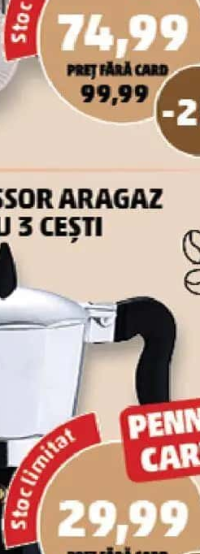 Espressor aragaz pentru 3 cești