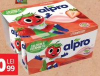 Produs fermentat din soia cu aromă de căpșuni/vanilie, Alpro 4 x 115 g, per pachet