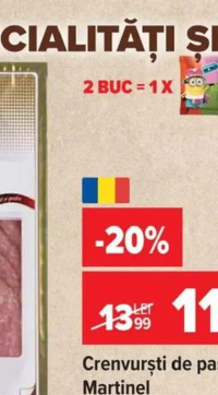 Cârnați Oltenești, Meda per 100 g