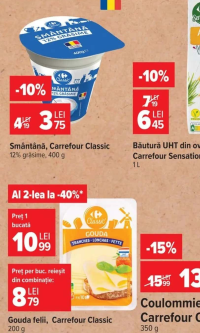 Cașcaval afumat, Carrefour Classic, 400 g