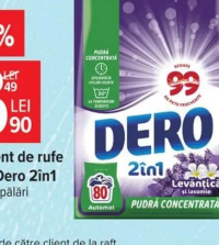 Detergent de rufe pudră, Dero 2în1 6 kg, 80 spălări