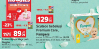 Scutece bebeluși Premium Care, Pampers marimi: 2 (136 buc.)/3 (120 buc.)/4 (104 buc.)/5 (88 buc.), 6