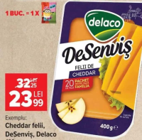 Fie de cheddar / emmental / gouda 400 g DeSenviș, Delaco