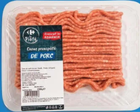 Carne tocată din spată de porc, Carrefour la Piață 500 g