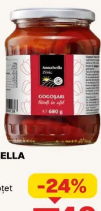ANNABELLA ZILNIC Gogoșari tăiați în oțet 680 g