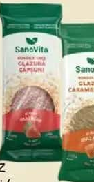 Sano Vita Rondele de orez glazură căpșuni/caramel 66 g