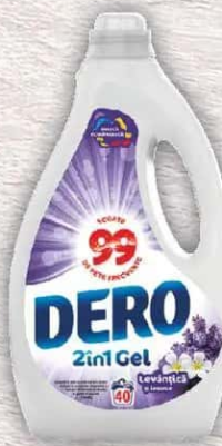 DERO Detergent lichid, levănțică și iasomie, 40 sp., 2l