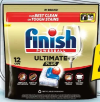 Finish Ultimate Detergent plus, 12 caps.