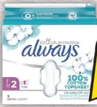 ALWAYS Absorbante Cotton S2, 9 buc./S1, 11 buc./S3, 8 buc.