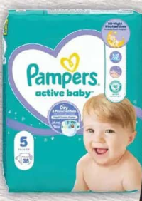 PAMPERS ACTIVE BABY Scutece bebeluși, mărimea 3, 6-10 kg, 54 buc./mărimea 4, 9-14 kg, 46 buc./mărime