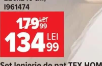 Set lenjerie de pat TEX HOME 220x240 cm, 100% bumbac organic