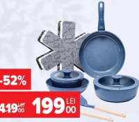 Set x 12 piese pentru gătit cu mâner detașabil, Carrefour Home albastru