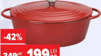 Cratiță ovală din fontă, Carrefour Home 7 L, dimensiuni: 34x27 cm