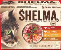 SHELMA Hrană umedă pentru pisici 4 tipuri de carne 12 x 85 g