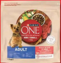 PURINA ONE Hrană uscată pentru câini de talie mică vită 1,5 kg