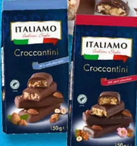 ITALIAMO Batoane Croccantini cu ciocolată neagră / lapte 150 g