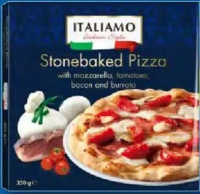 ITALIAMO Pizza pe vatră mozzarella, roșii, bacon și burrata 350 g