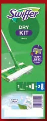 SWIFFER Kit curățare 2 în 1 8 lavete uscate + 3 lavete umede 1 set