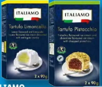 ITALIAMO Înghețată tartufo cu aromă de limoncello / fistic 2 x 90 g