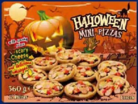 HALLOWEEN Mini pizza crenvurști, brânză și sos negru 360 g