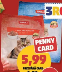 Molli Hrană uscată pentru pisici vită & pește / pui & vită 1 kg