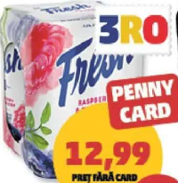 Fresh Bere Fără Alcool cu Suc de Fructe zmeură și afine 4x500 ml