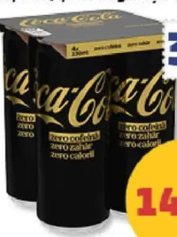 COCA-COLA ZERO COFEINĂ ZERO ZAHĂR 4 x 330 ml