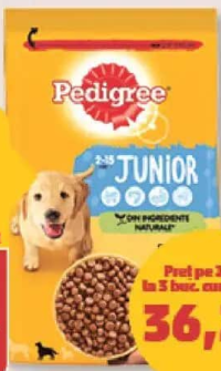 PEDIGREE HRANĂ USCATĂ JUNIOR cu pui și orez, 3 kg