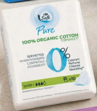 Carrefour Soft Pure Absorbante igienice cu strat de suprafață din bumbac organic