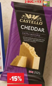 Castello Brânză Cheddar 200 g