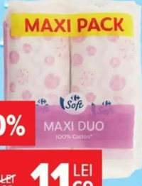 Carrefour Soft Dischete demachiante Maxi Duo formă ovală 2 x 80 buc.