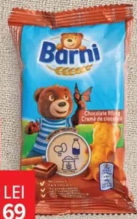 Barni Mini prăjitură cu cremă de ciocolată/lapte/căpșune și vanilie/căpșune 30 g