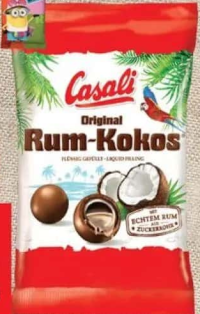 Bomboane cu rom și cocos/ ciocolată albă și cocos/ alune și cocos, Casali 100 g