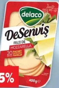 Delaco DeSenviș Mozzarella felii 400 g