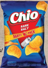 Chips cu sare/cașcaval/ardei gras/smântână&ceapă Chio 170 g